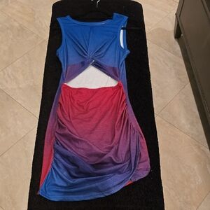 Elegant Backless Multicolor Dress